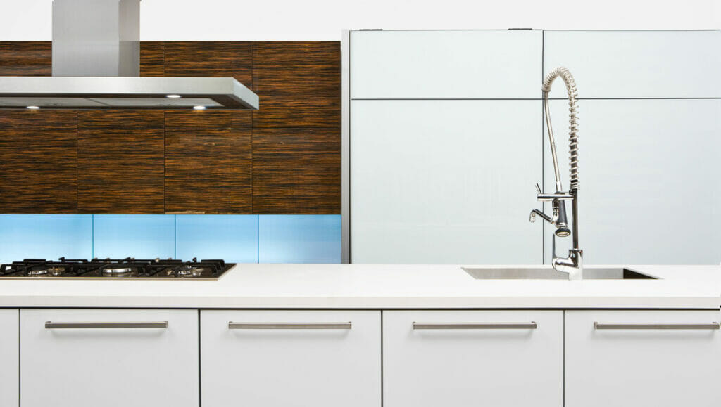 modern white quartz kitchen countertop