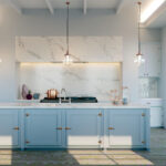 Industrial kitchen with Island in Caesarstone 5031