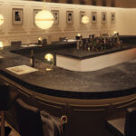 Modern commercial kitchen in Caesarstone 5100 Vanilla Noir