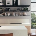 Caesarstone ICON 5112 Aterra Blanca in modern kitchen with islan