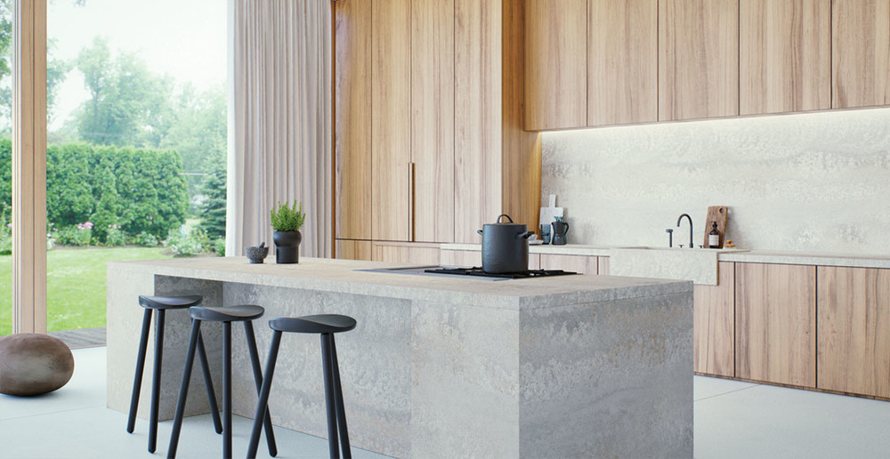 modern grey quartz kitchen countertops