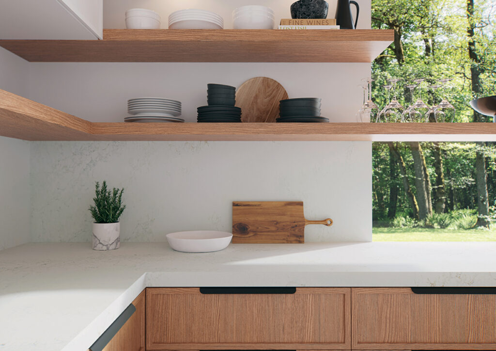 modern kitchen with white countertop