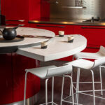 Modern One-wall kitchen with Island in Caesarstone 5131 Calacatta Nuvo | 2128