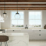 White marble counter tops