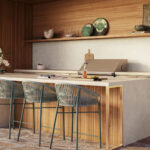 Caesarstone Porcelain 581 Lucillia outdoor kitchen with island