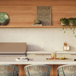 Caesarstone Porcelain 581 Lucillia outdoor kitchen with island