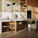 Caesarstone 5132 Celestial Sky Modern kitchen with island