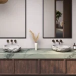 Caesarstone ICON 8477 Ocean Sage bathroom