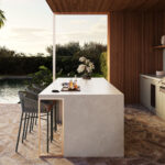 Caesarstone Porcelain 581 Lucillia outdoor kitchen with island
