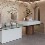Luxury Fashion Store with Caesarstone ICON 8101 Clearlight surface