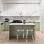Caesarstone Lunar Frost and 507 Marbannova in Level Built_SummerHill project with nordic kitchen with island
